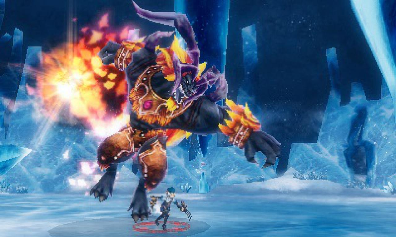 [22/01/2016] Eindrucksvoll: Die großen Bossmonster sind serien-­typisch gut gestaltet und ziemlich gefährlich. (3DS)