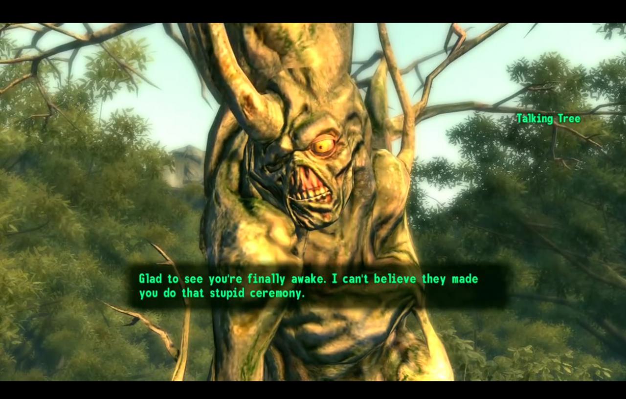 [11/01/2016] Bob der Baum taucht in verschiedenen Teilen der Fallout-Reihe auf. Zuerst ist er nur ein Schössling auf dem Kopf des Guhls Harold. Im Laufe der Zeit sprießt Bob aber immer weiter, bis er sich schließlich zu einem ausgewachsenen Baum entwickelt und seinen Wirt Harold komplett einnimmt.