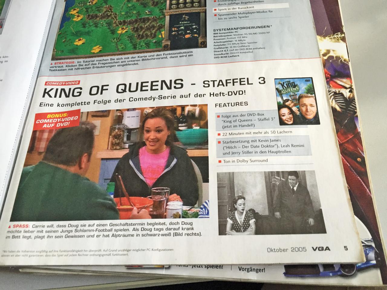 [05/02/2016] Unbeliebt: Die Games-Aktuell-DVD mit King of Queens kam bei den Lesern nicht so gut an.