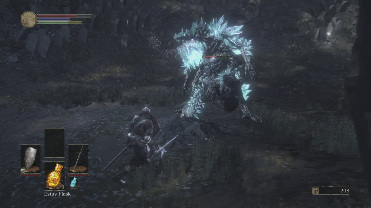 [29/02/2016] Bisheriges Souls-Gebot: Kristallechse = schnell totkloppen. Bei dem dicken Brummer hier geht ihr aber lieber etwas defensiver vor.