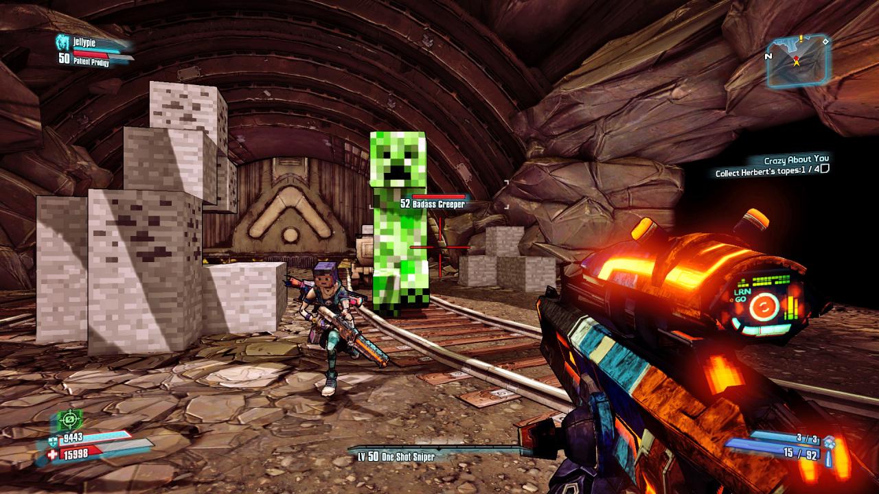 [07/03/2016] Borderlands 2: Eine Geheimhöhle imitiert den grafisch-pixeligen Stil von Minecraft.