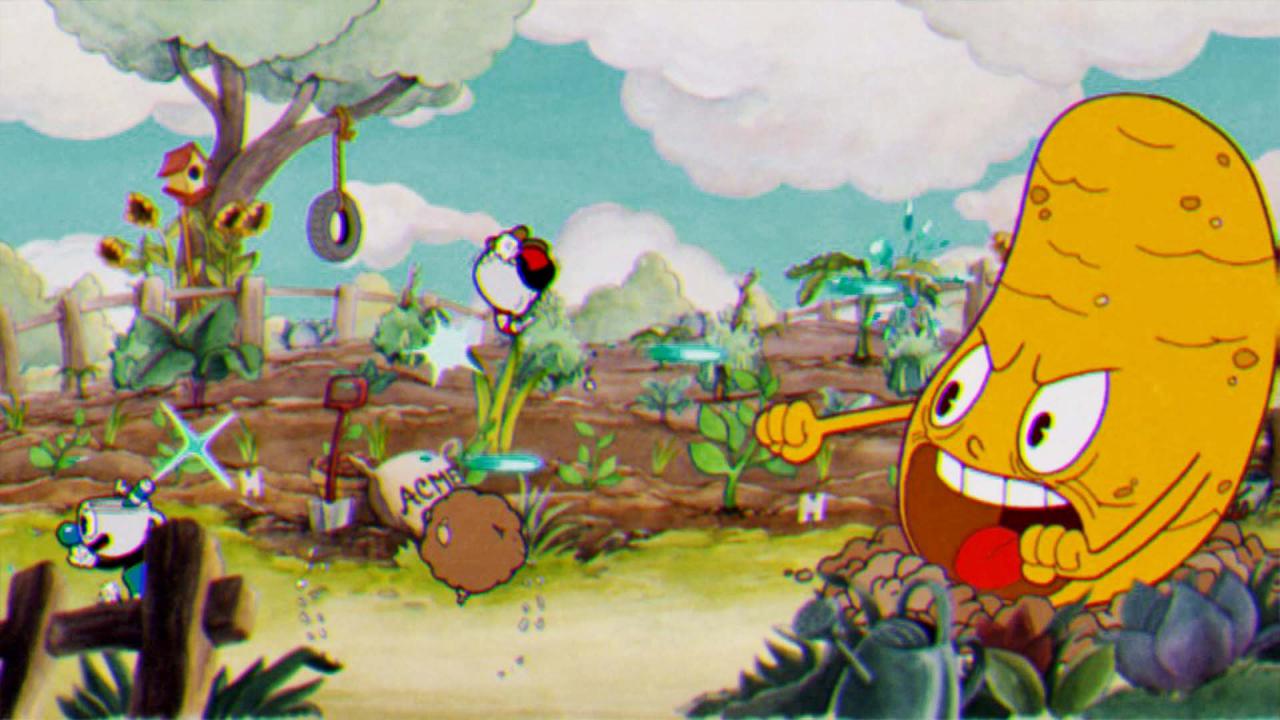 [04/03/2016] Kein Kinderspiel: Die Optik des Run&Gun-Titels Cuphead ist zwar an Trickfilme der 1930er-Jahre angelehnt, im Spiel geht es gerade in dem Bosskämpfen aber richtig hart zur Sache. (Xbox One)