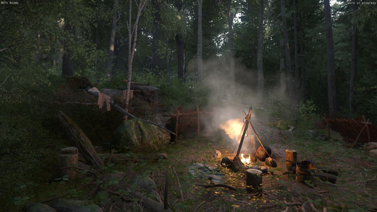 [06/03/2016] Kingdom Come: Deliverance, Beta - So ein Lagerversteck im Wal lässt sich im fertigen Spiel auch tatsächlich zum campen nutzen.