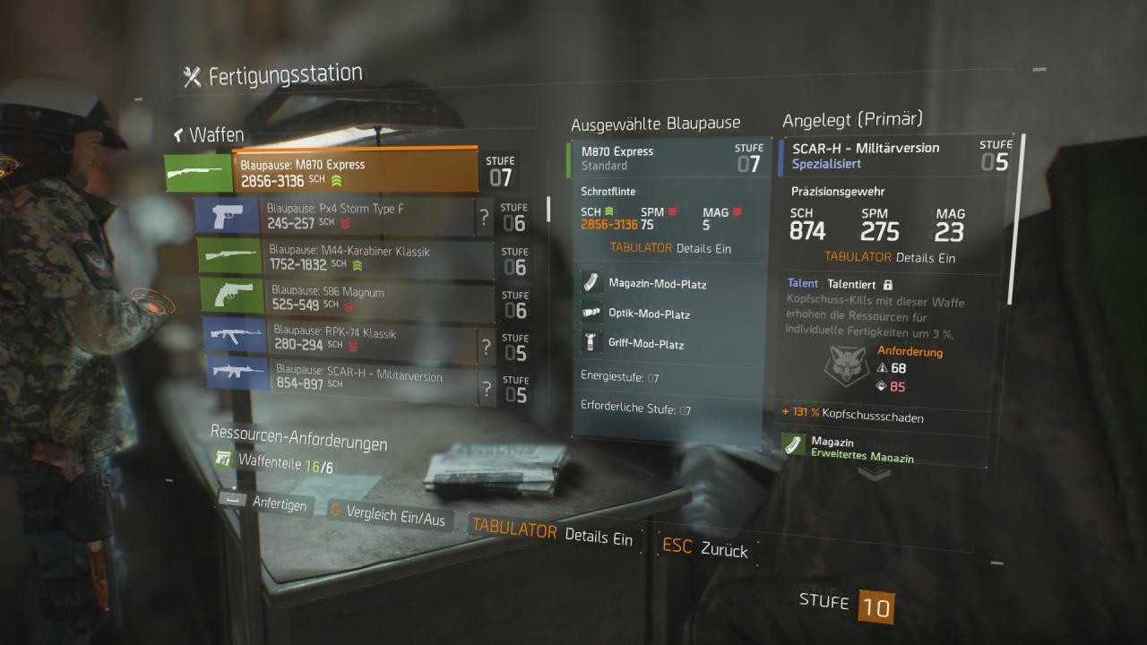 [08/03/2016] An der Crafting-Station gibt es allerhand nützliche Items zum Bauen.