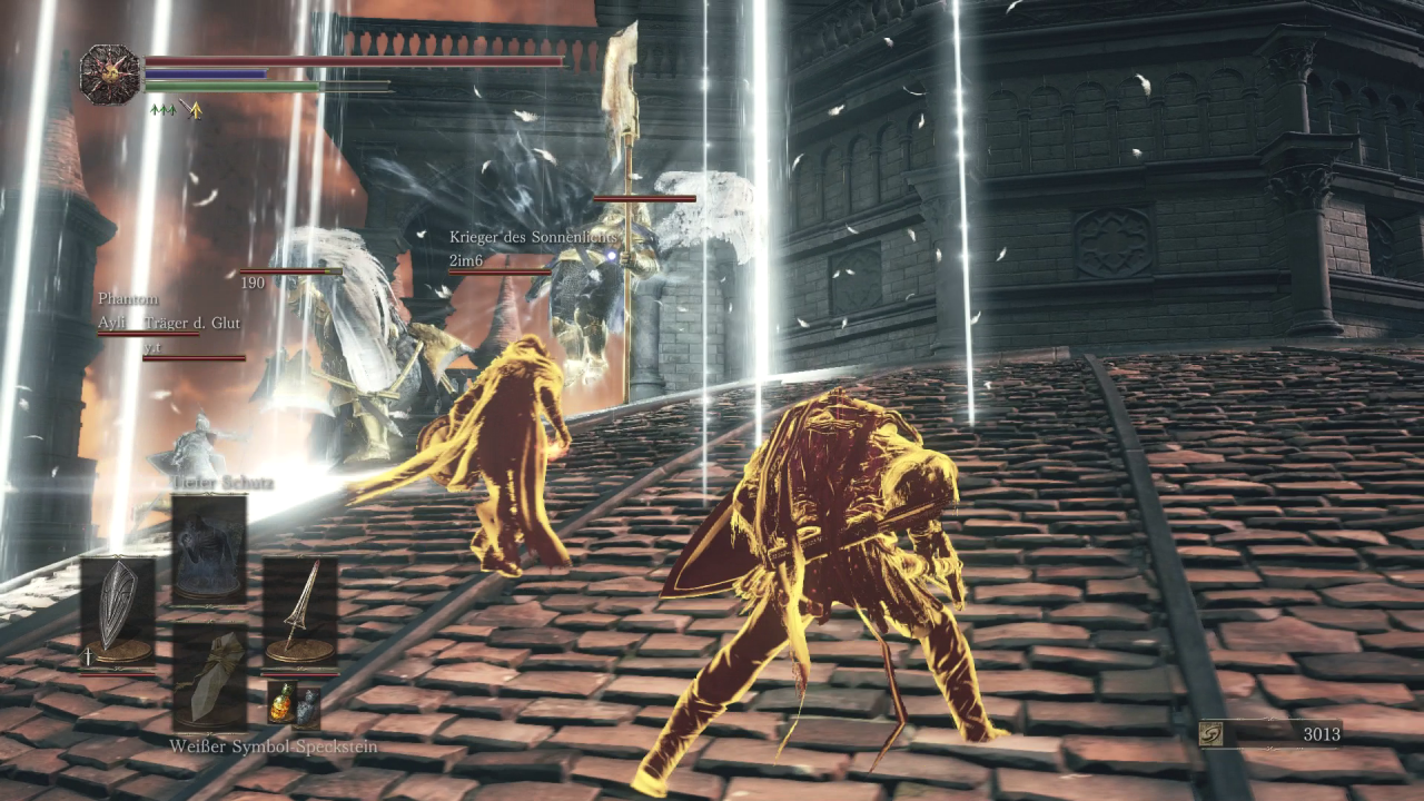 [21/04/2016] Von MMO-Ausmaßen ist Dark Souls 3 noch weit entfernt. Dennoch können die Duelle mit bis zu sechs Spielern fast schon chaotische Ausmaße annehmen.