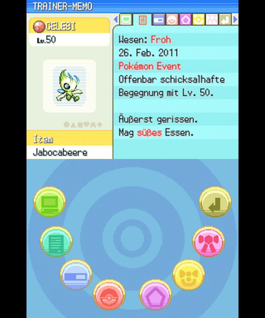 [01/04/2016] Schon seit jeher konnte man bestimmte Pokémon nur über Event-Verteilungen erhalten. Dieses Celebi stammt von einem speziellen Event innerhalb von Pokémon HeartGold.