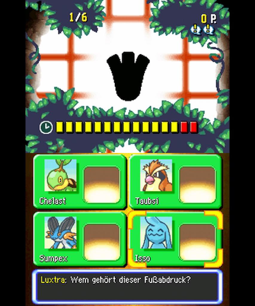 [01/04/2016] Welches Pokémon ist das? Ein Minispiel in Pokémon Mystery Dungeon: Erkundungsteam Himmel lässt euch die Fußabdrücke von Pokémon erraten.
