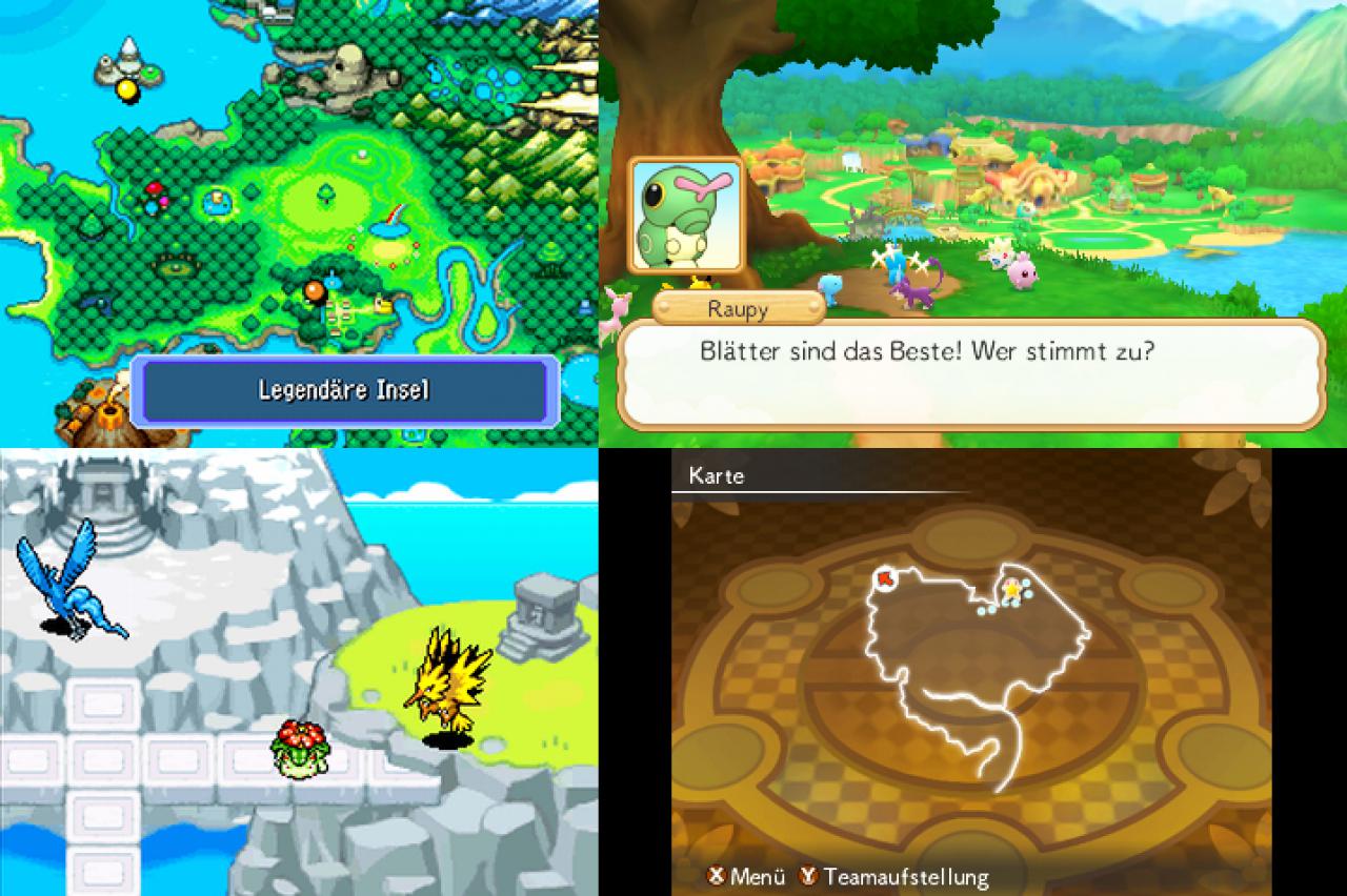 [01/04/2016] Grafisch hat sich auch Pokémon Mystery Dungeon weiterentwickelt: Von gepixelten Sprites in Team Blau (links) zu 3D-Modellen in Super Mystery Dungeon (rechts).