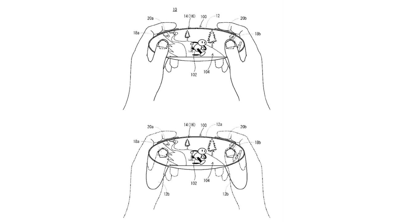 [14/04/2016] Ein Patent, das von Nintendo-Ingenieuren 2014 eingereicht wurde: Es zeigt einen Controller, der komplett aus einem Bildschirm besteht, sogar die Knöpfe sind im Display eingebettet.