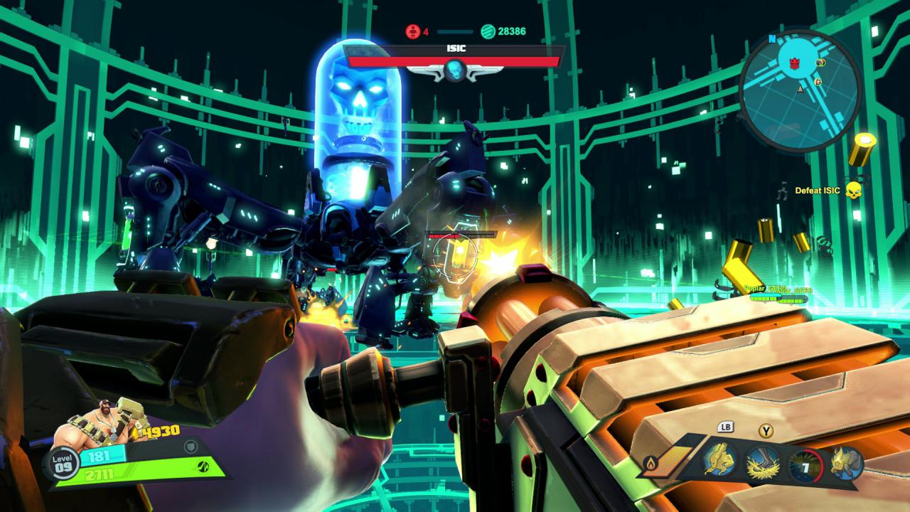[03/05/2016] Battleborn: In den Bosskampf-Missionen tretet ihr gegen mächtige Endgegner an. Hier kämpfen wir gerade gegen Isic, den wir anschließend als Held freischalten.