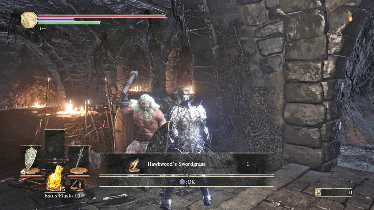 [24/05/2016] Unübersichtlich: Traditionell gibt es NPCs mit eigenen Questlinien - hier geht es um den Crestfallen Warrior. Es ist oft kaum ersichtlich, was man tun muss, um diese voranzutreiben. (PC)
