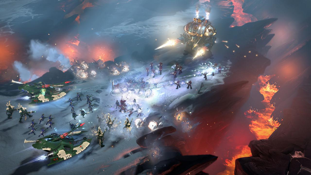 [10/06/2016] Der Imperiale Ritter ist einer der größten Einheiten in Dawn of War. Alleine mit dem gigantischen Mech kann man ganze Horden von Gegnern ausschalten.
