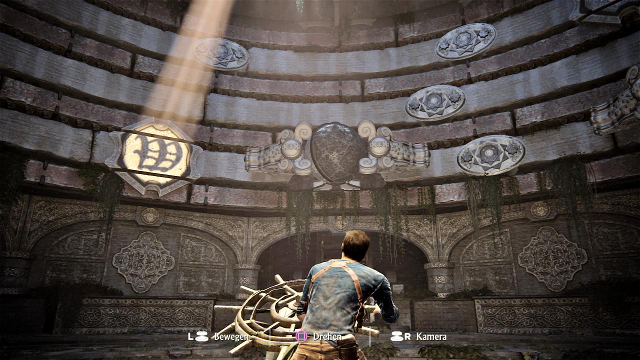 [17/06/2016] Uralter Mechanismus: Wie gewohnt warten einige altertümliche Apparaturen darauf, von Nathan bedient zu werden. Richtig schwierig sind die Puzzles nie. (PS4)