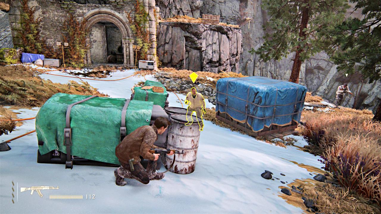 [17/06/2016] Aufgemerkt: Wenn Gegner etwas Verdächtiges bemerkt haben, tragen sie ein gelbes Rautensymbol über dem Kopf. Genau sehen sie aber nie hin, die KI ist manchmal schwach. (PS4)