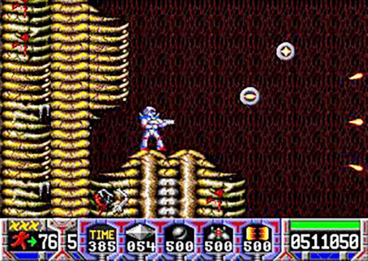 [20/06/2016] Hoch hinaus: Turrican ist deutlich abwechslungsreicher als typische Sidescroller der damaligen Zeit. (Amiga)