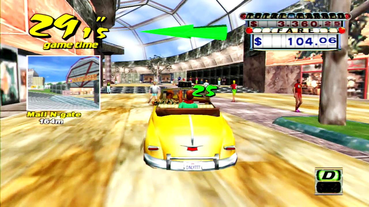 [07/06/2016] Einkaufsbummel: Bei der wilden Taxifahrt geht es unter anderem auch durch ein belebtes Einkaufszentrum. Kein Wunder, dass das verrückte Spiel Crazy Taxi heißt! (PS3)