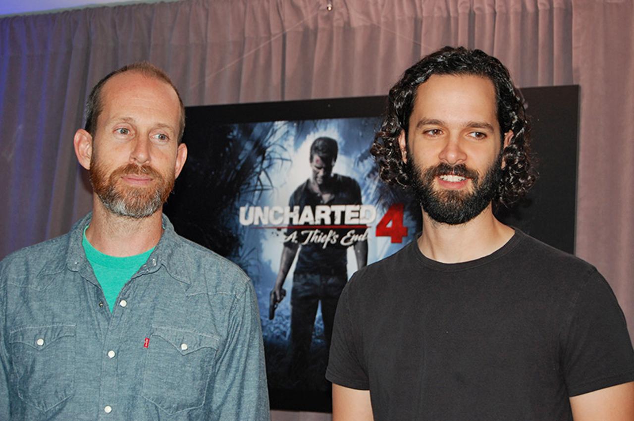 [19/07/2016] Kreativköpfe: Game Director Bruce Straley (links) und Creative Director Neil Druckmann sind treibende Kräfte hinter den Uncharted-Titeln.