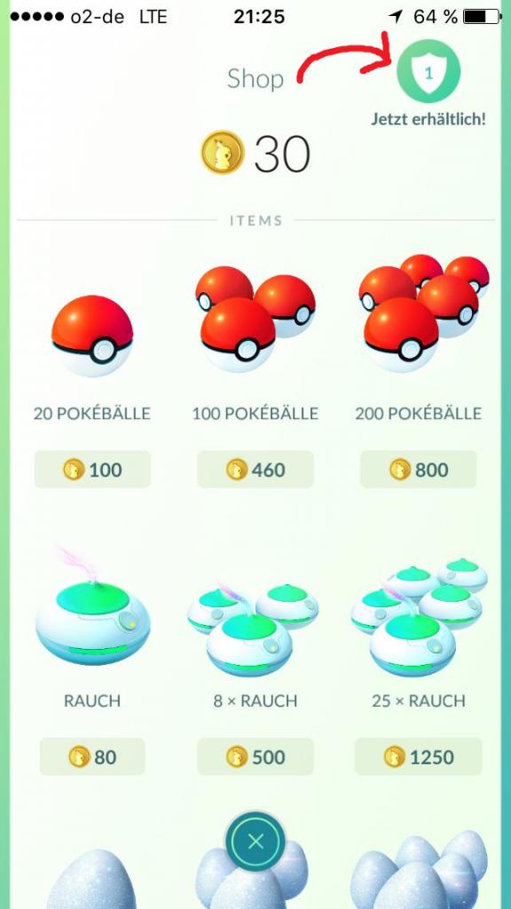 [12/07/2016] Drückt auf den Schild, wenn ihr Pokémon zur Arena-Verteidigung in einer Arena zurückgelassen habt, und ihr werdet mit Pokémünzen und Sternenstaub belohnt.