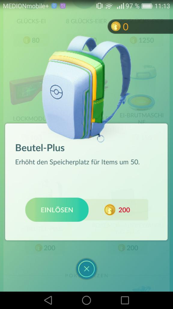 [13/07/2016] Beutel-Plus - Dieses Upgrade lässt euch 50 Items mehr tragen. Ihr benötigt es zu Spielbeginn aber nicht.