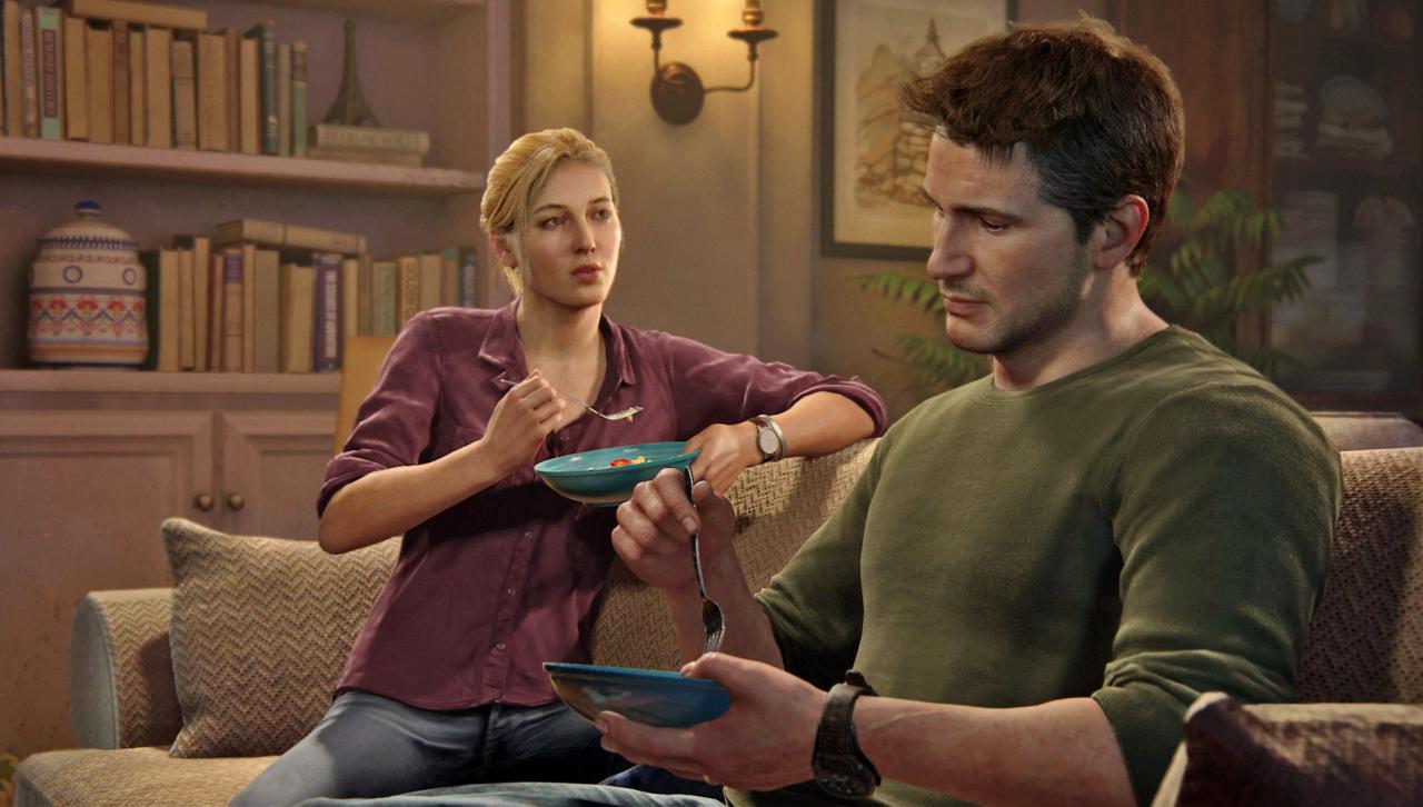 [19/07/2016] Eheleben: Authentische Mann-Frau-Beziehungen haben schon viele Spiele von der Masse abgehoben. Leider sind die Dialoge selten so perfekt geschrieben wie in Uncharted 4. (PS4)