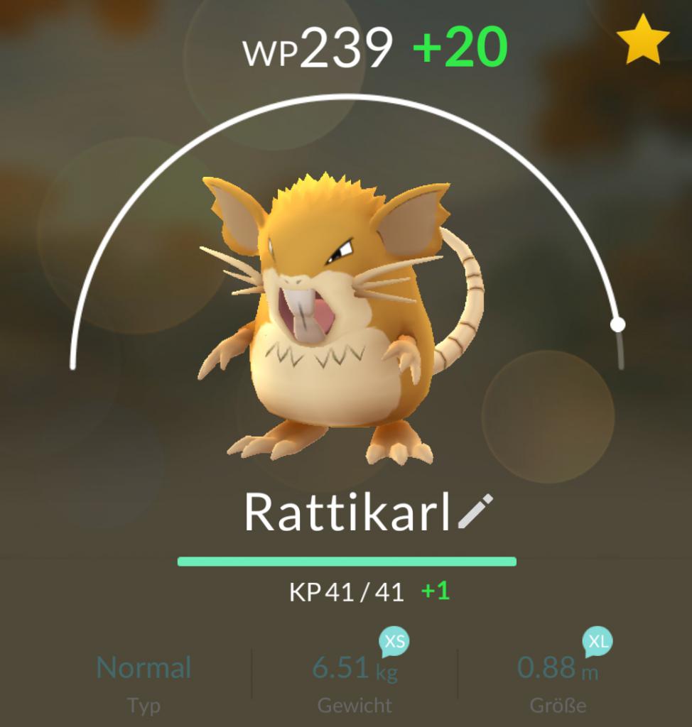 [12/07/2016] Die Weiterentwicklung von Ratzfratz zu Rattikarl trägt Früchte: Die WP und KP sind gestiegen.