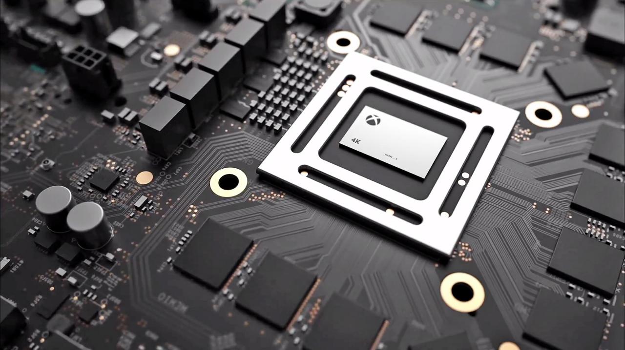 [11/08/2016] 4K-Xbox: Eine Leistung von 6 Teraflops soll der Grafikchip der Xbox Scorpio laut Microsoft bieten. Zum Vergleich: Die Grafikleistung der Xbox One beträgt 1,3 Teraflops.