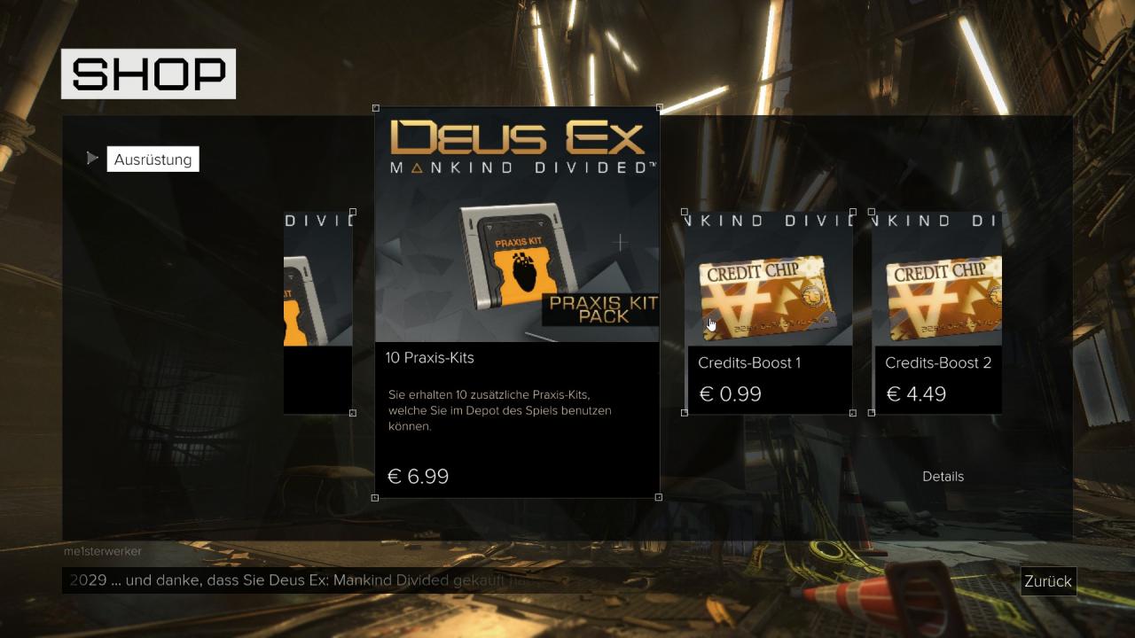 [25/08/2016] Mikrotransaktionen in AAA-Spielen wie Deus Ex: Mankind Divided gehören (leider) zum Alltag.