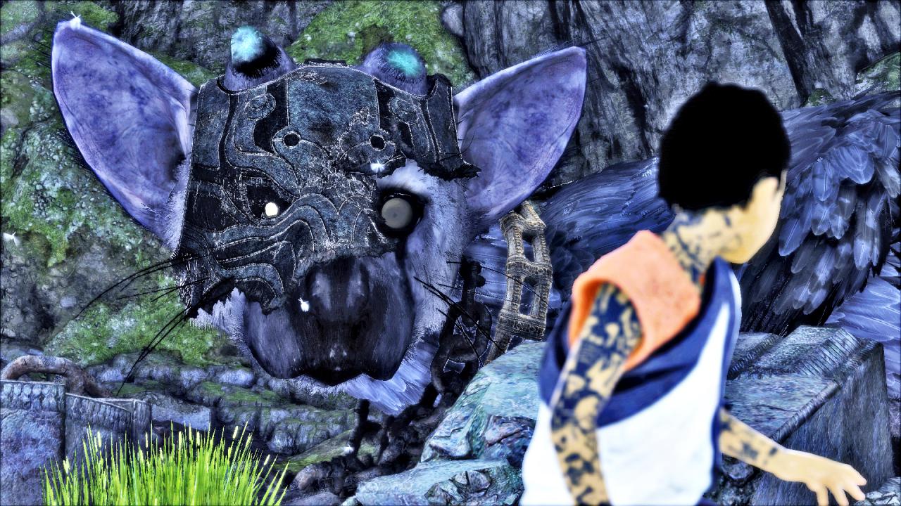 [12/10/2016] Feindseliger Beginn: Es fällt dem Jungen nicht leicht, das Vertrauen des Riesenvogels Trico zu gewinnen. (PS4)