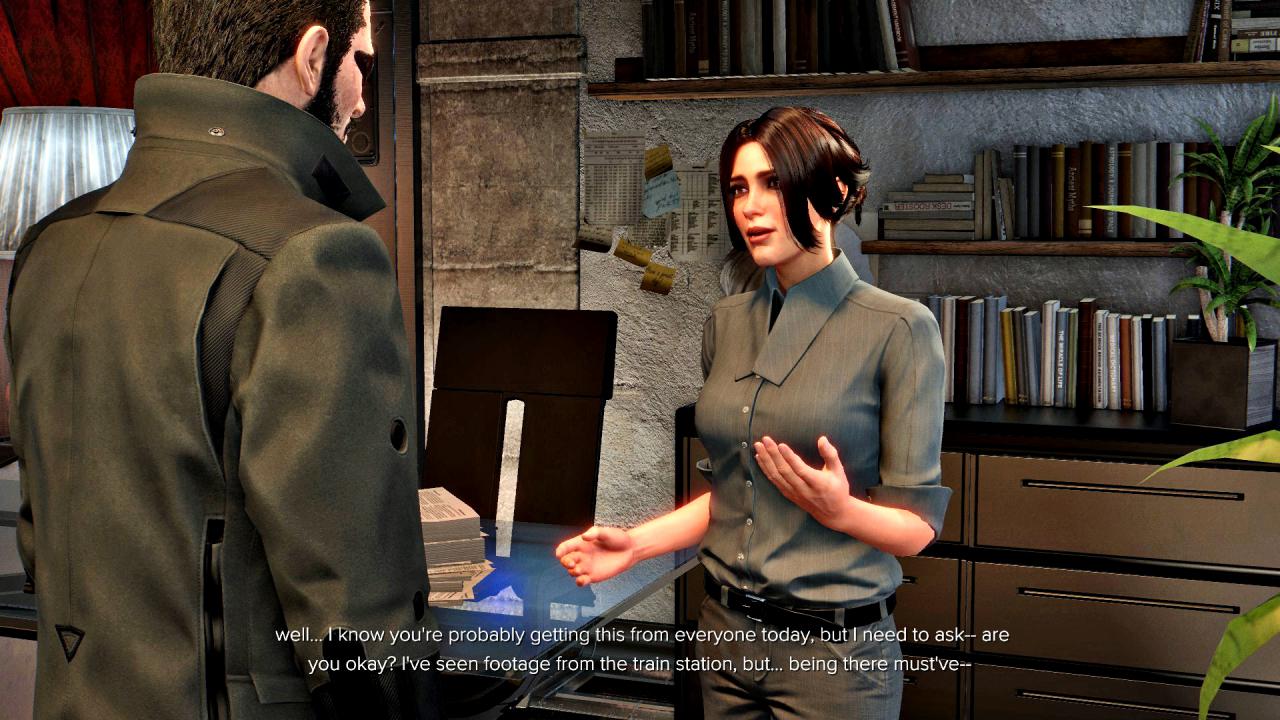 [12/10/2016] Miesmacher: Adam Jensen wirkt unnahbar und missmutig. Interpol schickt ihn deshalb zu einer Psychologin. Ob sie sich an Jensen die Zähne ausbeißt, entscheidet ihr. (PC)
