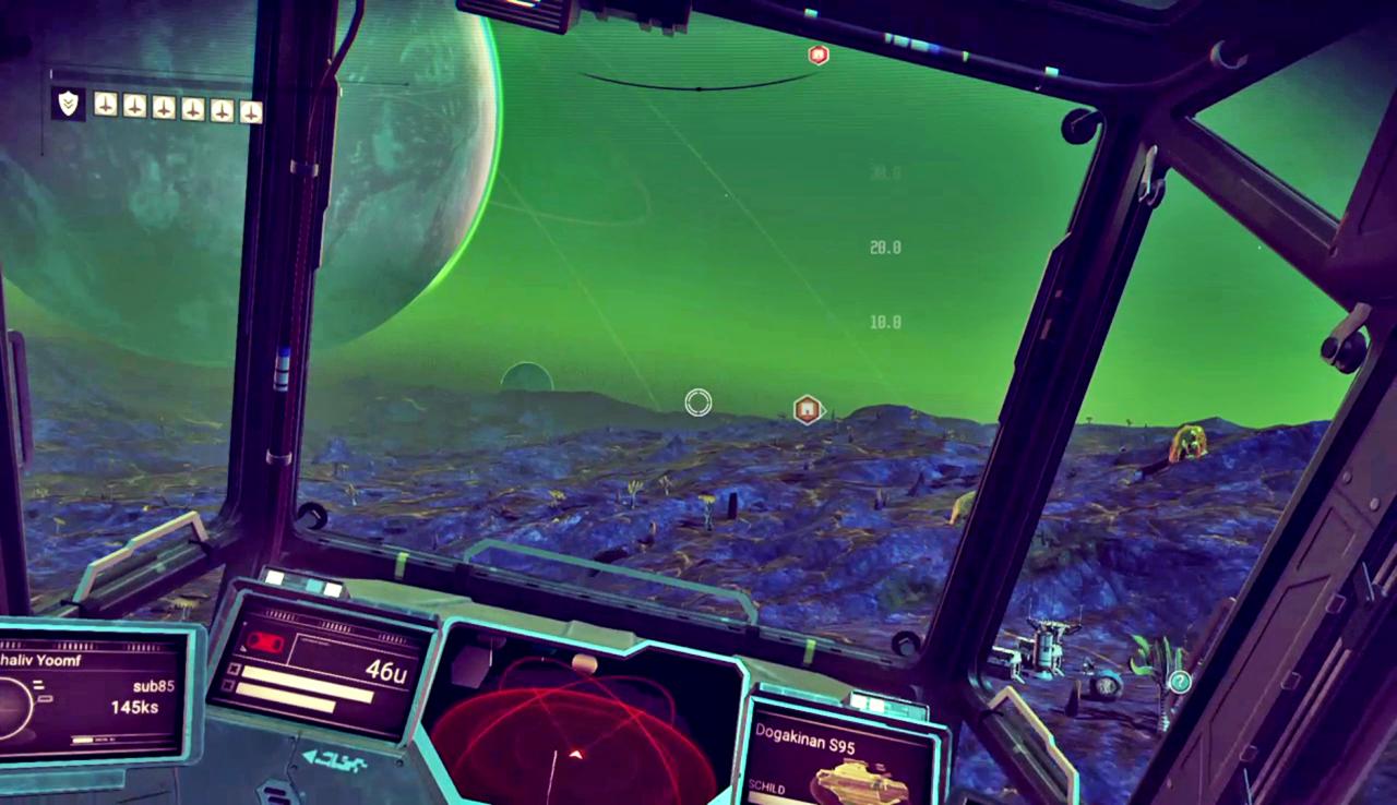 [12/10/2016] So nah und doch so fern: Je näher ihr der Planetenoberfläche kommt, desto langsamer fliegt euer Raumschiff. Von hier aus könnt ihr mit eurem Laser nichts abbauen. (PS4)