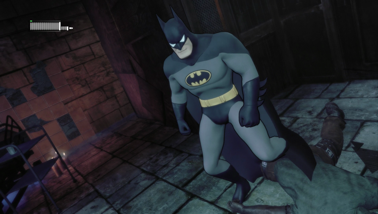 [21/10/2016] In Arkham City sind etliche Kostüme für Batman direkt freigeschaltet. Es ist also beispielsweise möglich als Flattermann aus der Animated Series auf Verbrecherjagd zu gehen.