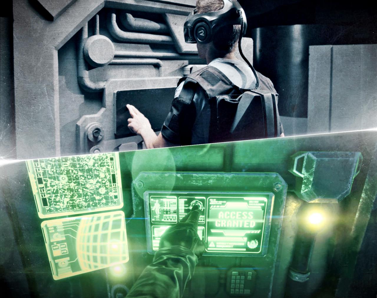 [14/10/2016] Die Ebenen der Realität: So funktioniert The Void. Man nimmt die Umgebung durch die VR wahr, welche auf die vorhandene Geometrie fantastische Welten legt. Schon befindet man sich nicht mehr in einer schnöden VR-Halle, sondern in einem Alien-Raumschiff!