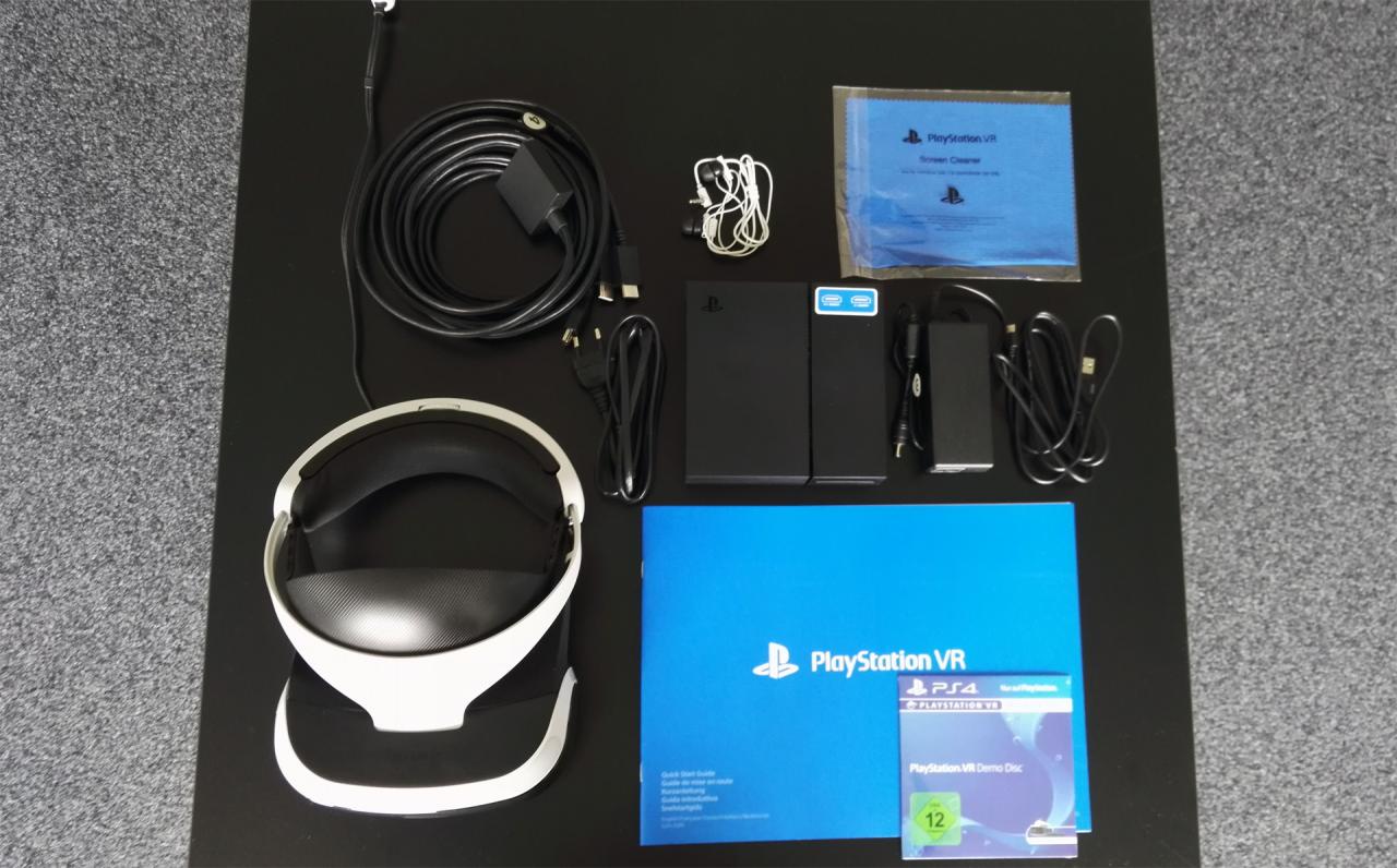 [12/10/2016] Adapter, Prozessoreinheit und jede Menge Kabel: Das steckt in der PlayStation VR Box.