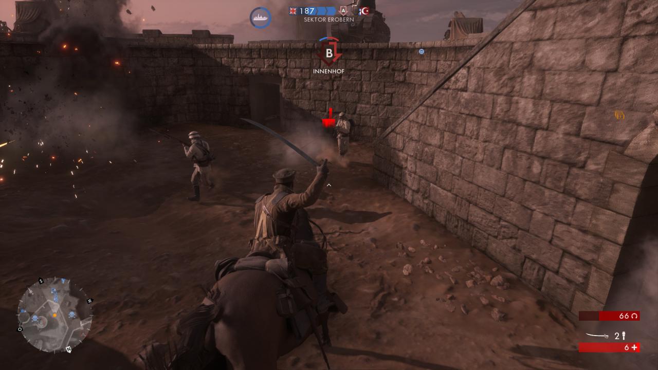 [17/11/2016] Battlefield 1: Pferde sind sehr schnell und die Krummsäbel des Reiters absolut tödlich.