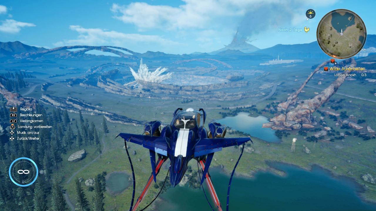 Später im Spiel lässt sich ein Flugmodus in den Regalia einbauen. Durch die Lüfte zu fliegen ist nicht nur echt cool, ihr kommt auch viel schneller voran.