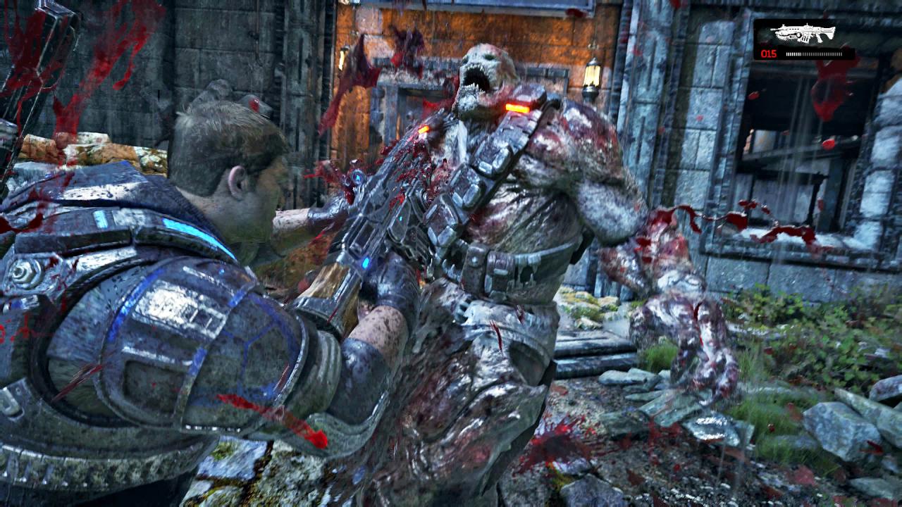 [11/11/2016] Einschneidendes Erlebnis: Die Unterlauf-Kettensäge ist eines der Aushängeschilder der Reihe. In Gears of War: Judgment hat sie uns gefehlt, diesmal dürfen wir wieder sägen. (Xbox One)