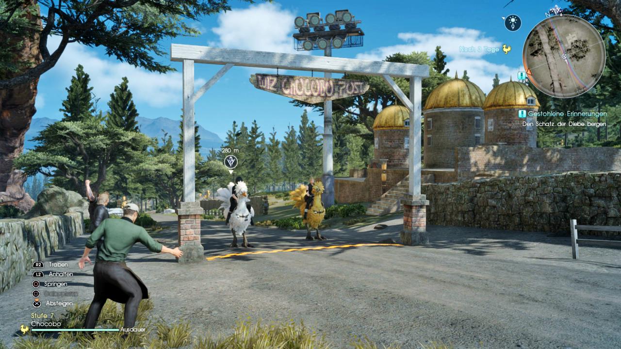 Serientypisch stehen einige Nebenbeschäftigungen und Mini-spiele zur Wahl. Unter anderem könnt ihr angeln oder in Chocobo-Rennen antreten.