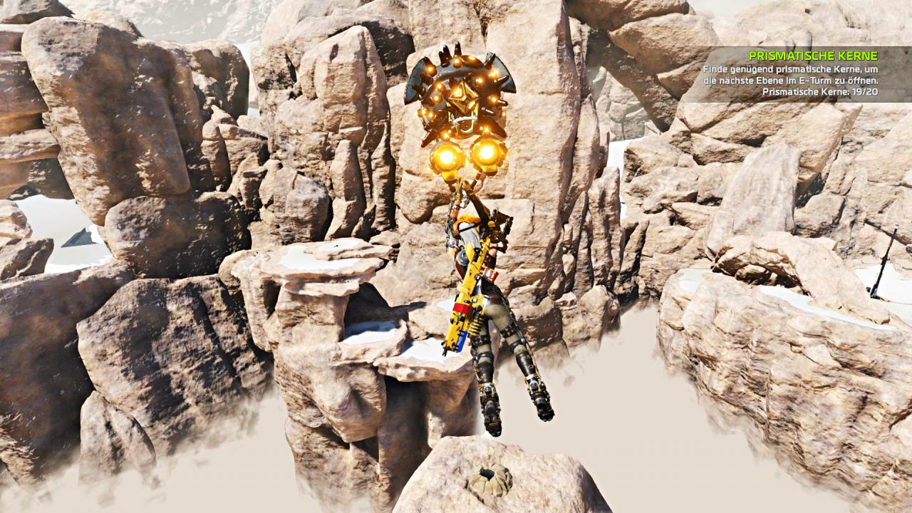 [09/11/2016] Flieg, Bot: Die Gleiterhülle ermöglicht es, Schluchten zu überqueren und neue Bereiche zu erkunden. (Xbox One)