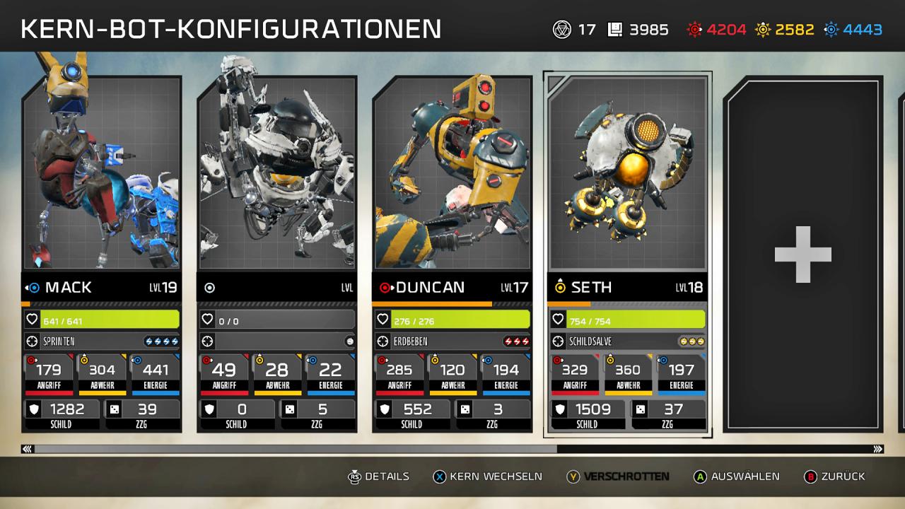 [09/11/2016] Das Team: Gleichzeitig mitnehmen kann man nur zwei Bots. Zum Tauschen muss man in Joules Versteck. (Xbox One)