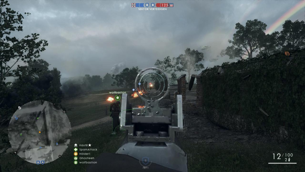 [03/11/2016] Battlefield 1: Mit etwas Gegensteuern ist die BAR 1918 (Sturm) auch auf mittlere Entfernung zielsicher.