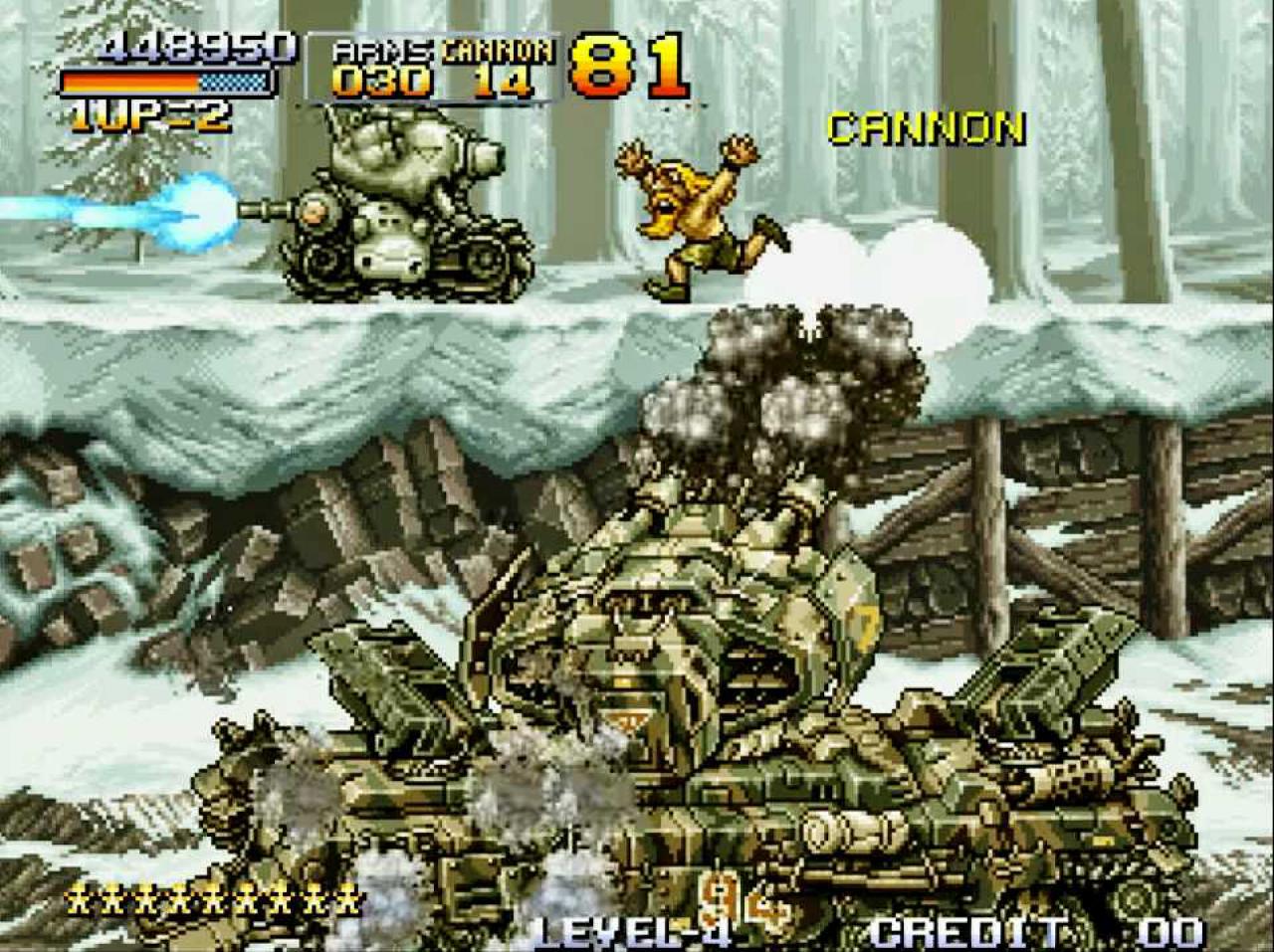 [24/11/2016] Rollender Namensgeber: Metal Slug ist nicht nur der Name der Serie, sondern gleichzeitig auch die Bezeichnung für den kleinen Mini-Panzer, in dem ihr ab und zu Platz nehmen könnt.