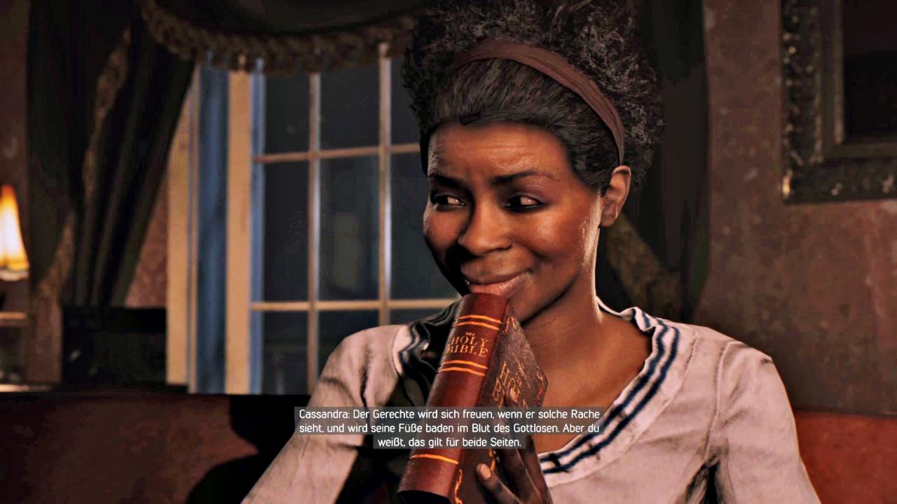 [12/12/2016] Verbündete: Cassandra ist stets auf ihren eigenen Vorteil aus und beweist mehrmals im Spiel ihr schauspielerisches Talent. Cut-Scenes gehören zu den Stärken von Mafia 3. (Xbox One)