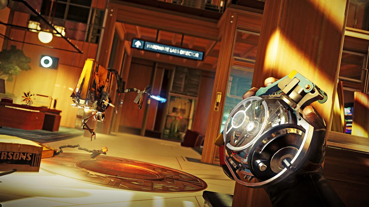 [10/01/2017] Rostiger Engel: Ein Operator geht im Maschinenlabor seiner Arbeit nach. Die fliegenden Roboter sind auch als helfende Mediziner unterwegs. (PS4)
