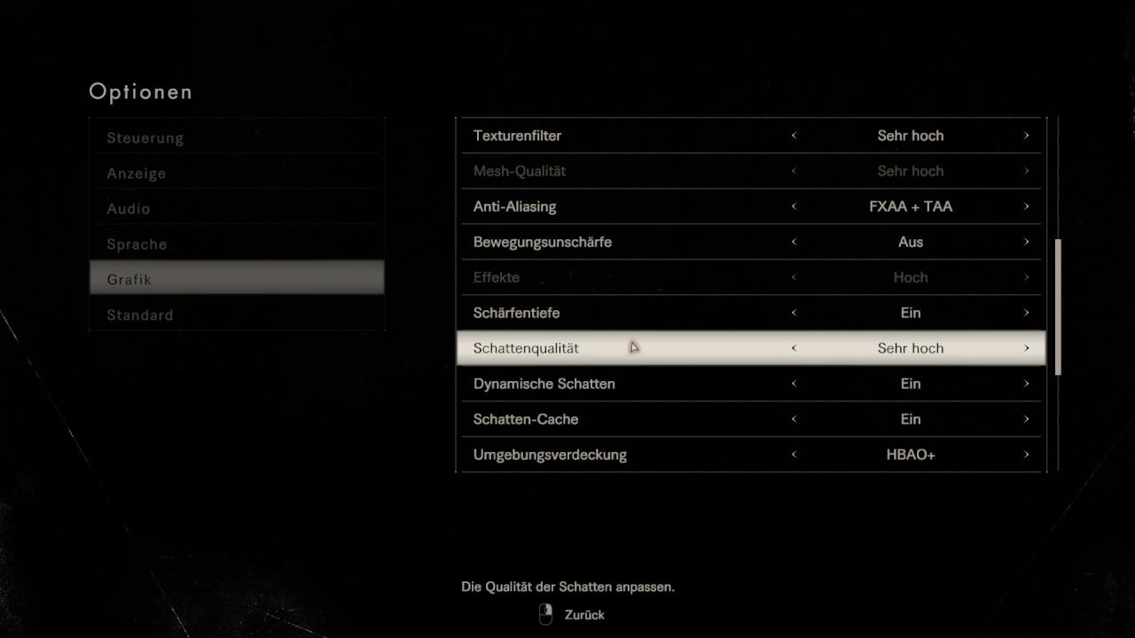 [24/01/2017] Das Grafikmenü bietet viele Einstellungsmöglichkeiten, um bei Resident Evil 7 an der Performance zu schrauben. (PC)