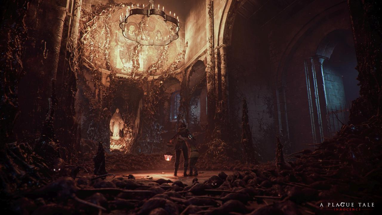 [06/02/2017] Ein für A Plague Tale: Innocence typisches Rätsel: Nur im Lichtschein bleiben die Ratten Amicia und Hugo fern.