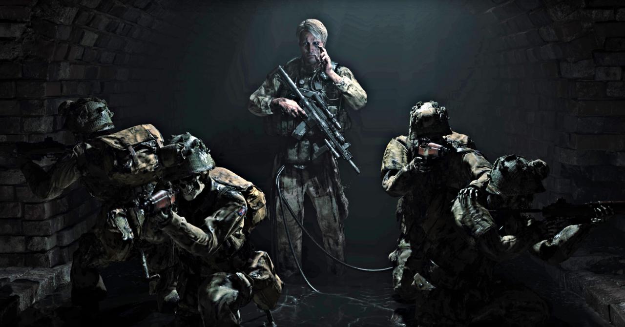 [08/02/2017] Mikkelsen als Anführer der Airborne Ranger: Der Charakter von Mikkelsen ist über Nabelschnüre mit seinen Soldaten verbunden und steuert sie so. (PS4)
