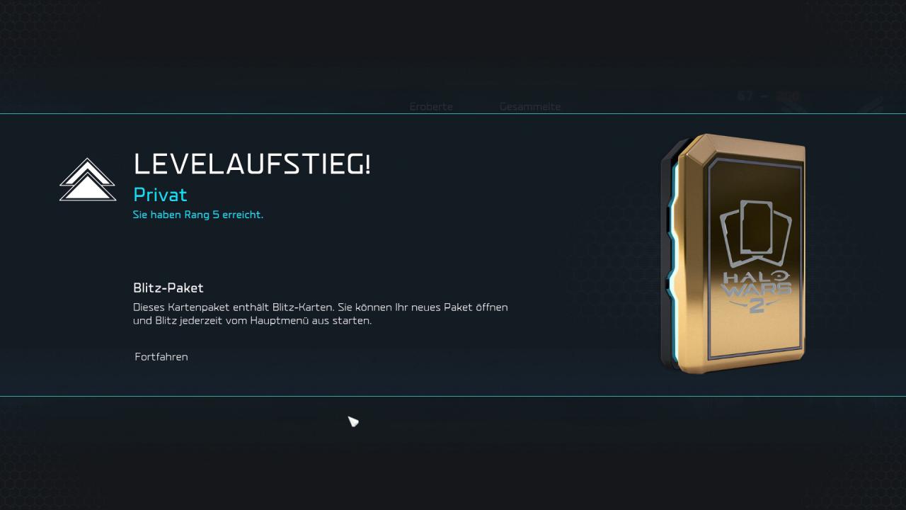 Durch Levelups erhalten wir Gratis-Kartenpakete.