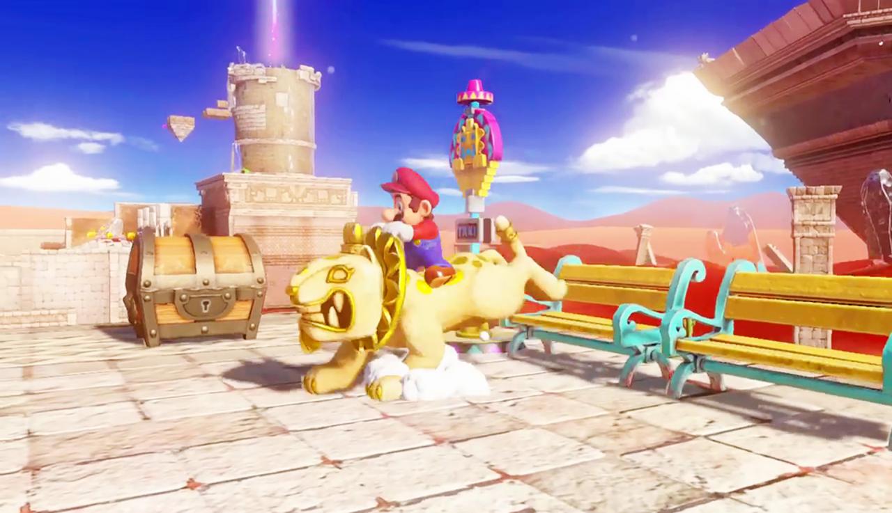[09/03/2017] Löwe statt Dino? Möglicherweise ersetzen neue Reittiere Marios alten Begleiter Yoshi. (Switch)