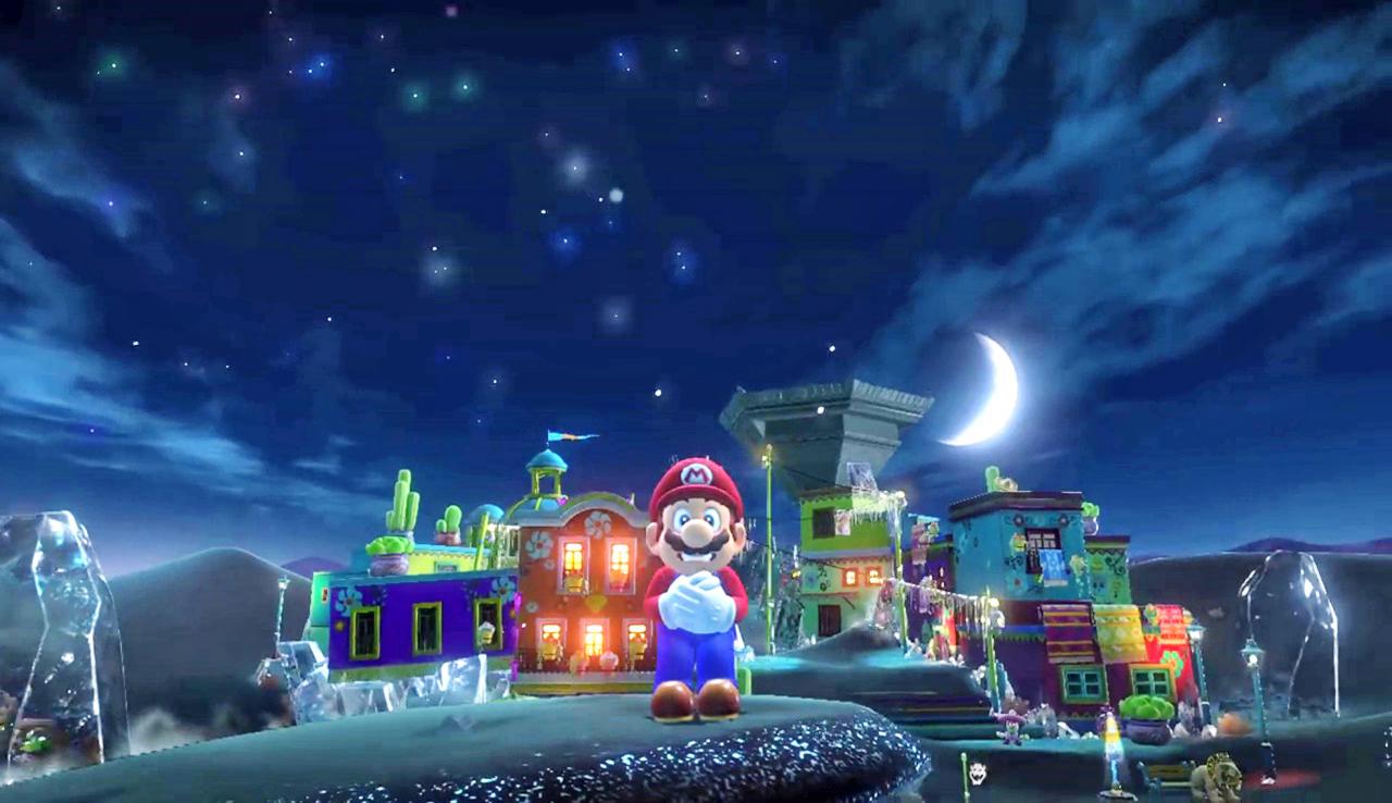 [09/03/2017] Frozen: Das können wir gut nachvollziehen: Selbst der Bierbauch hält Mario bei Nacht nicht warm genug. Spielen das Wetter und der Tag-Nacht-Zyklus eine Rolle? (Switch)