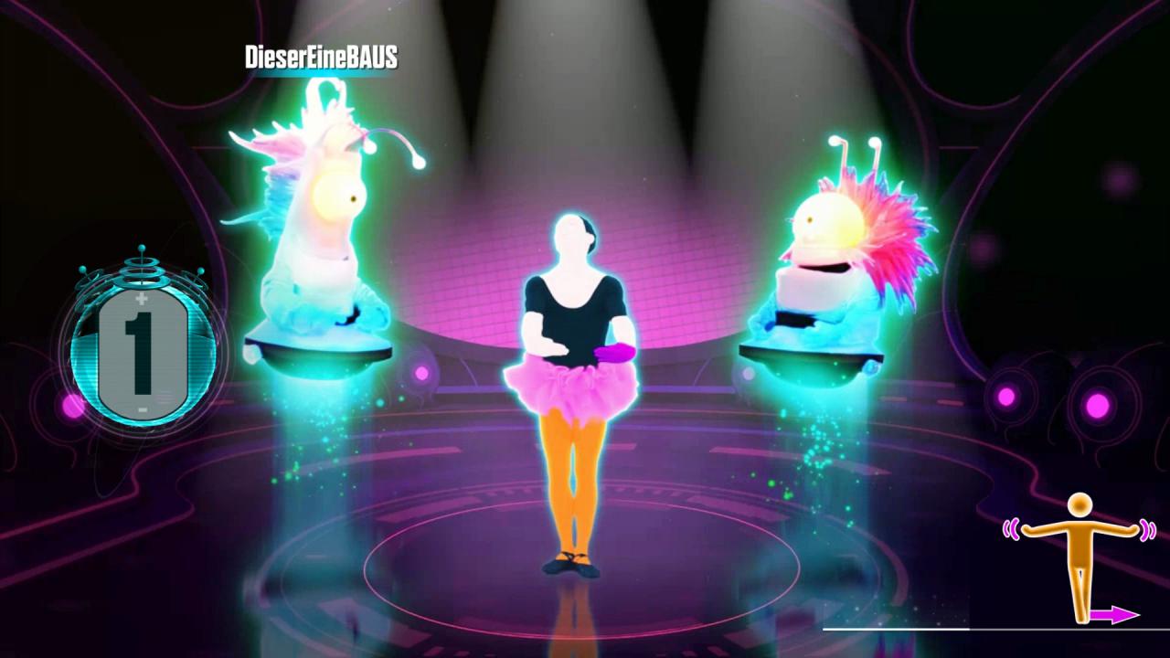 [10/04/2017] Just Dance Machine: In diesem Modus sammelt man über flotte Tanzeinlagen Energie für den Rückflug des Alienraumschiffs. Ziemlich verrückt, aber auch spaßig. (Switch)